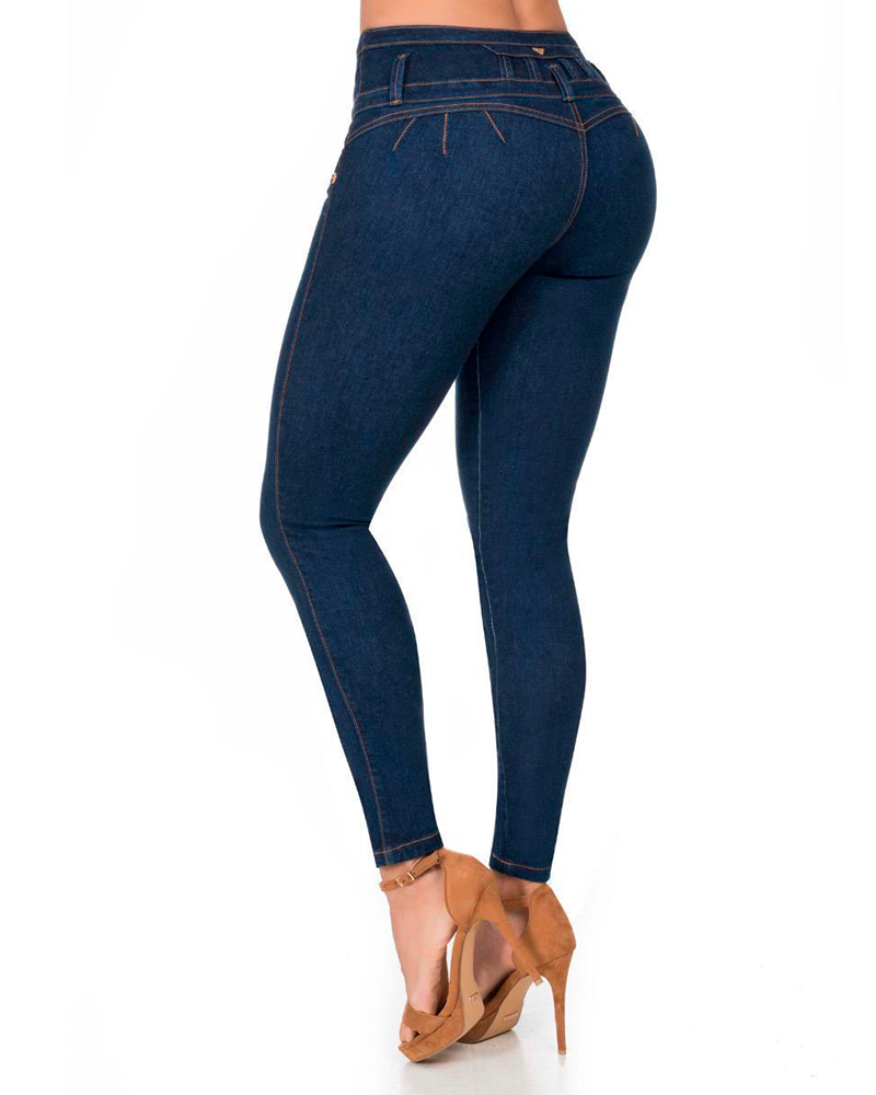 MILA, 4 BUTTON JEAN WITH BELT-FINAL SALE